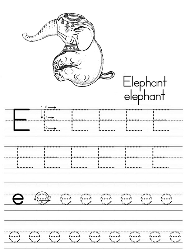 free traceable alphabet elephant