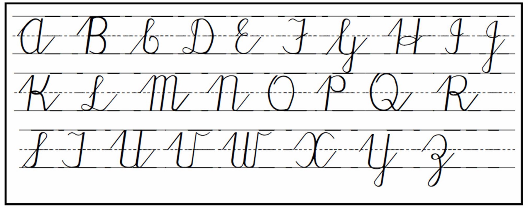upper case alphabet cursive