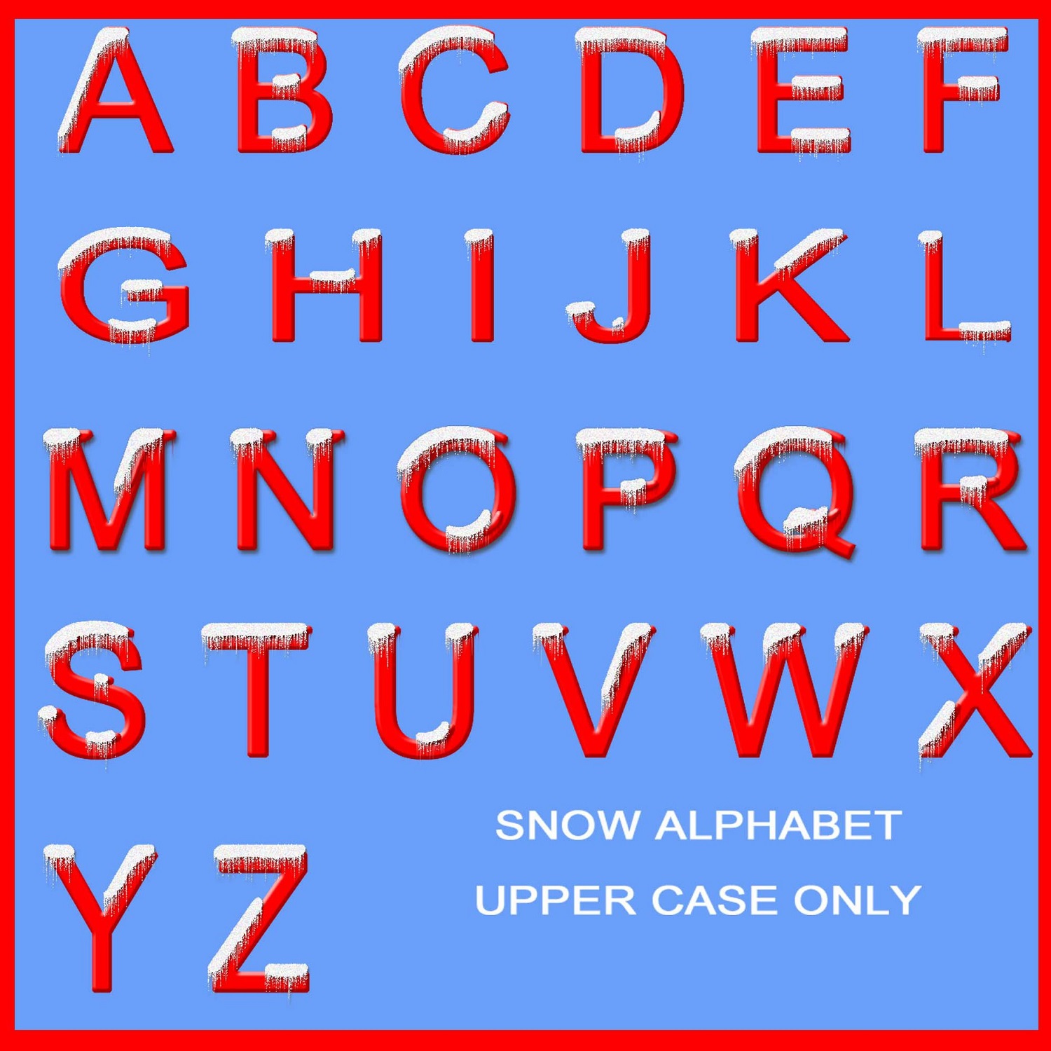upper case alphabet red