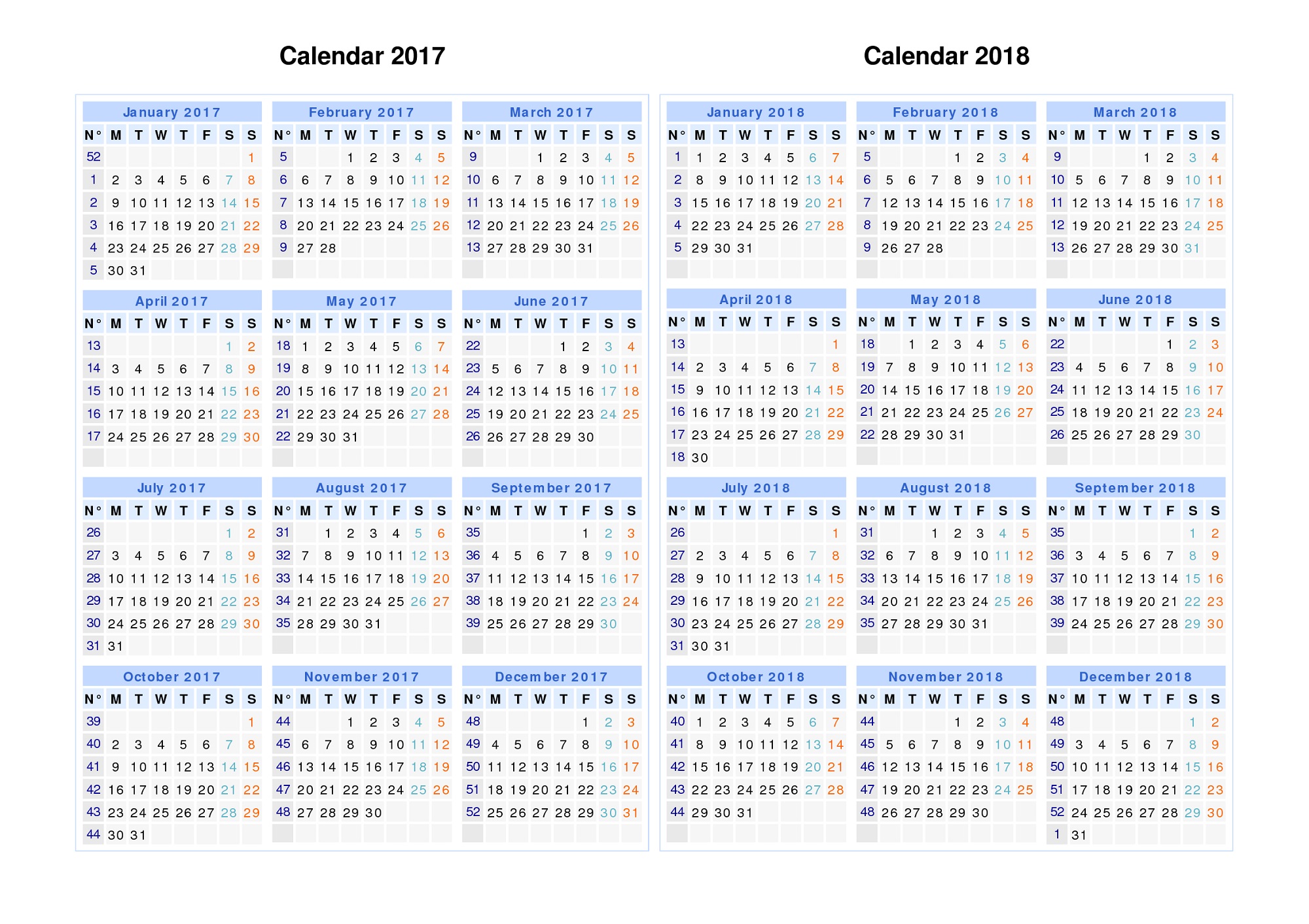 2017-2018 printable calendar best