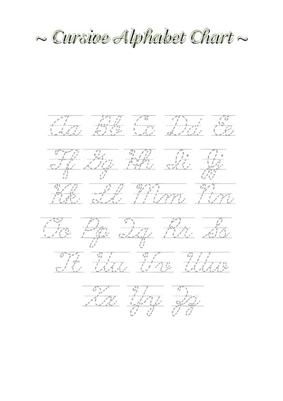 alphabet tracing cursive