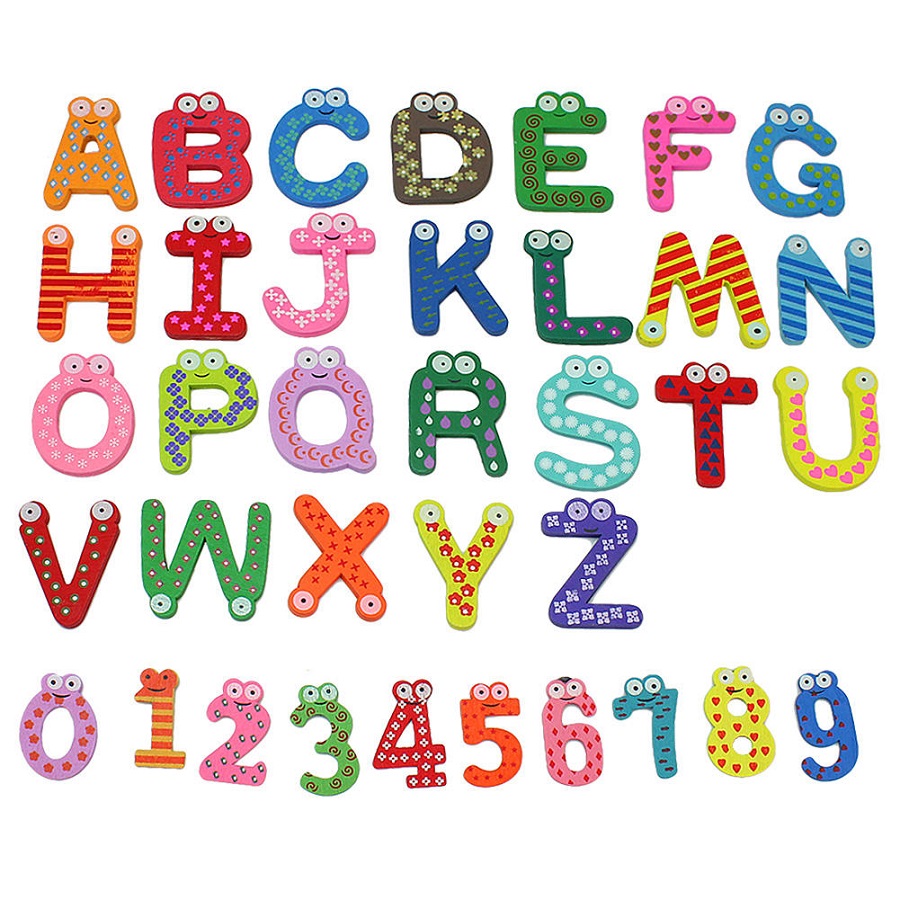 letters and numbers for kids colorful