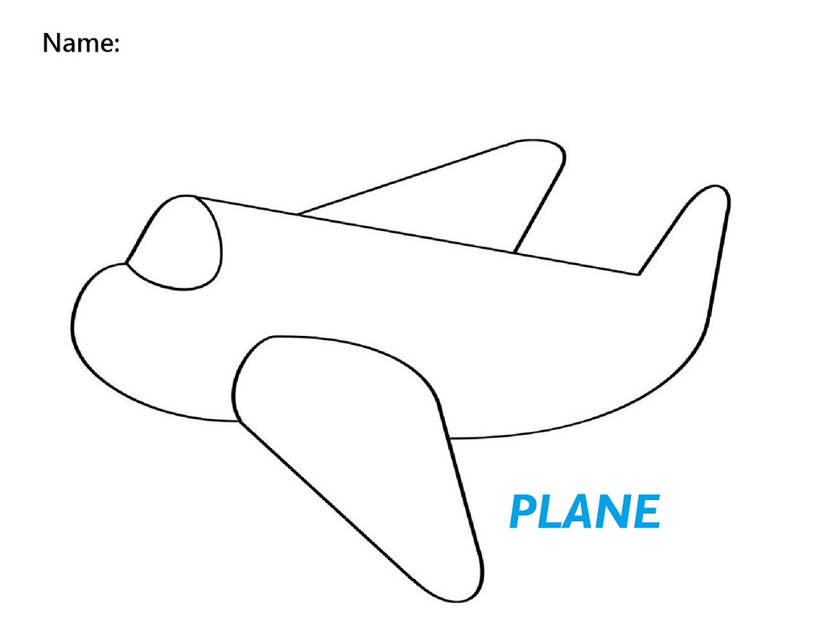 two year old worksheets plane