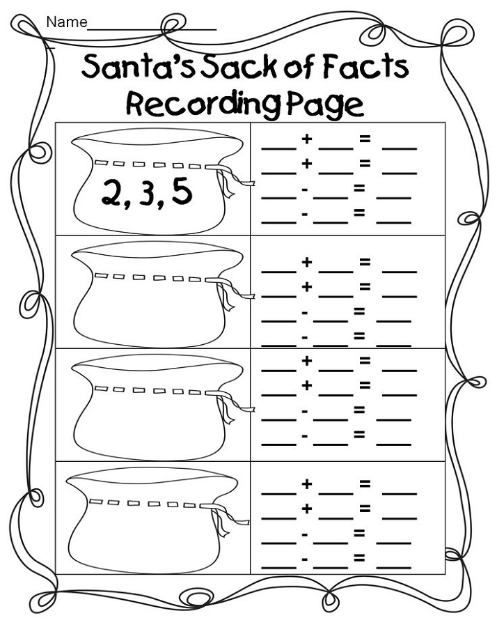 fact families worksheets first grade easy