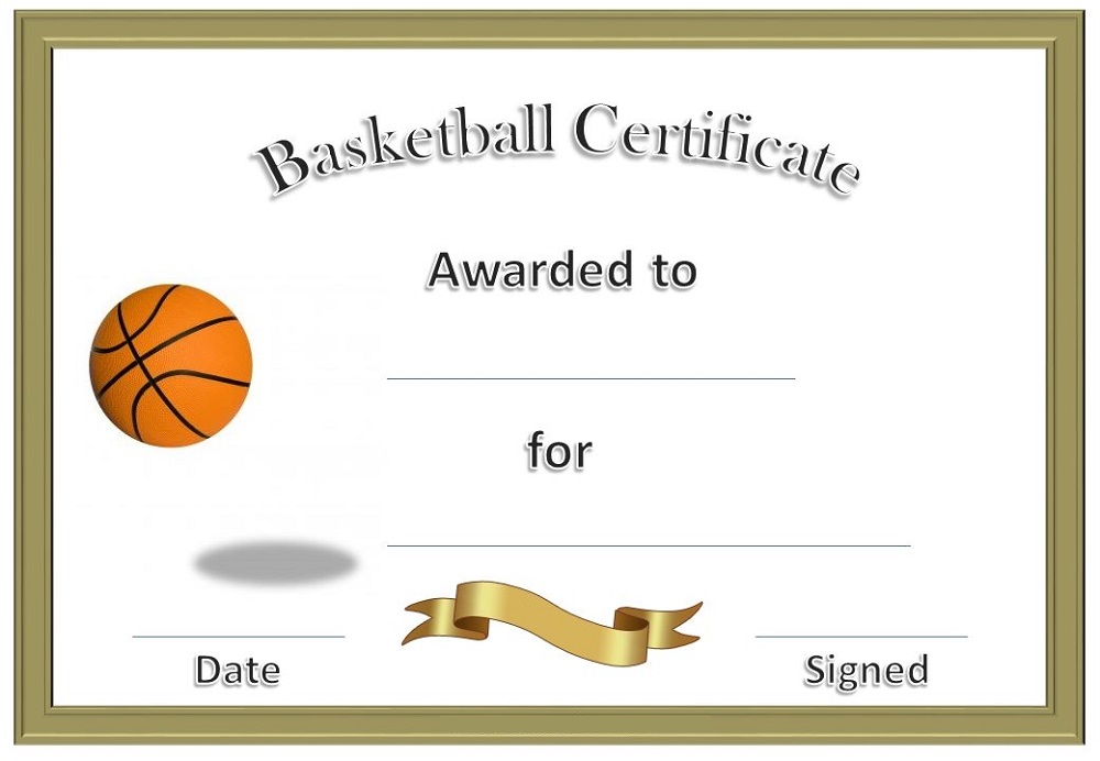 free basketball certificates printable