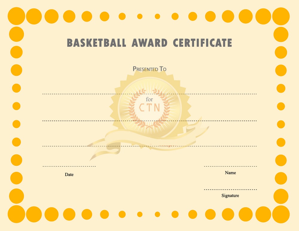 free basketball certificates template
