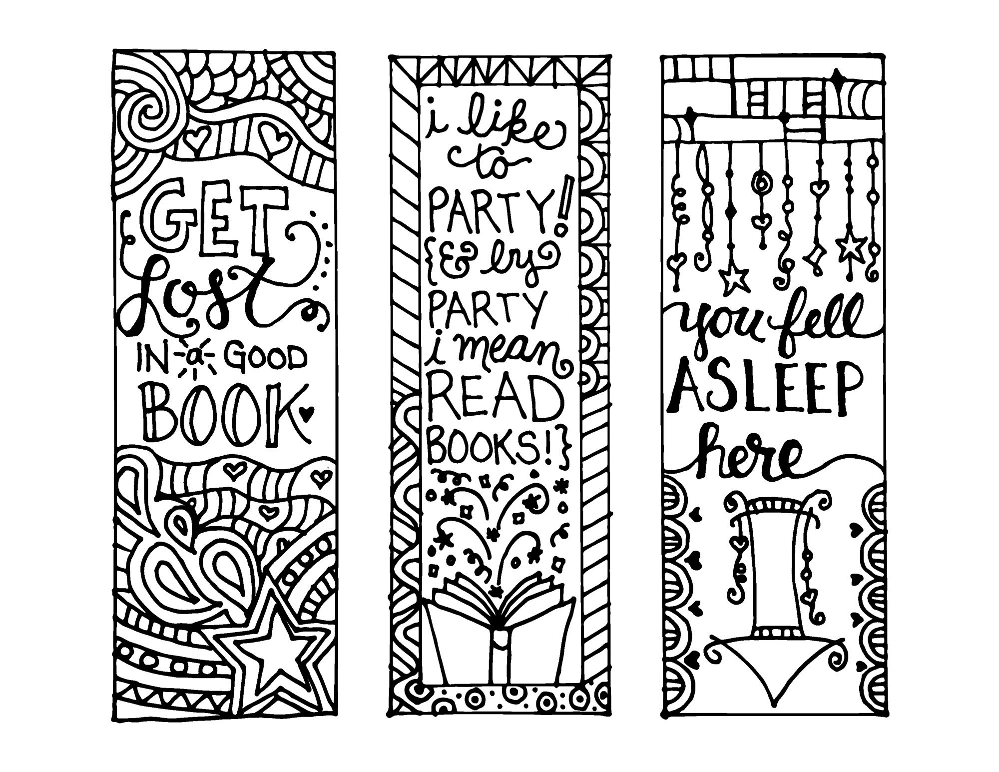 free printable reading bookmarks black and white for adult
