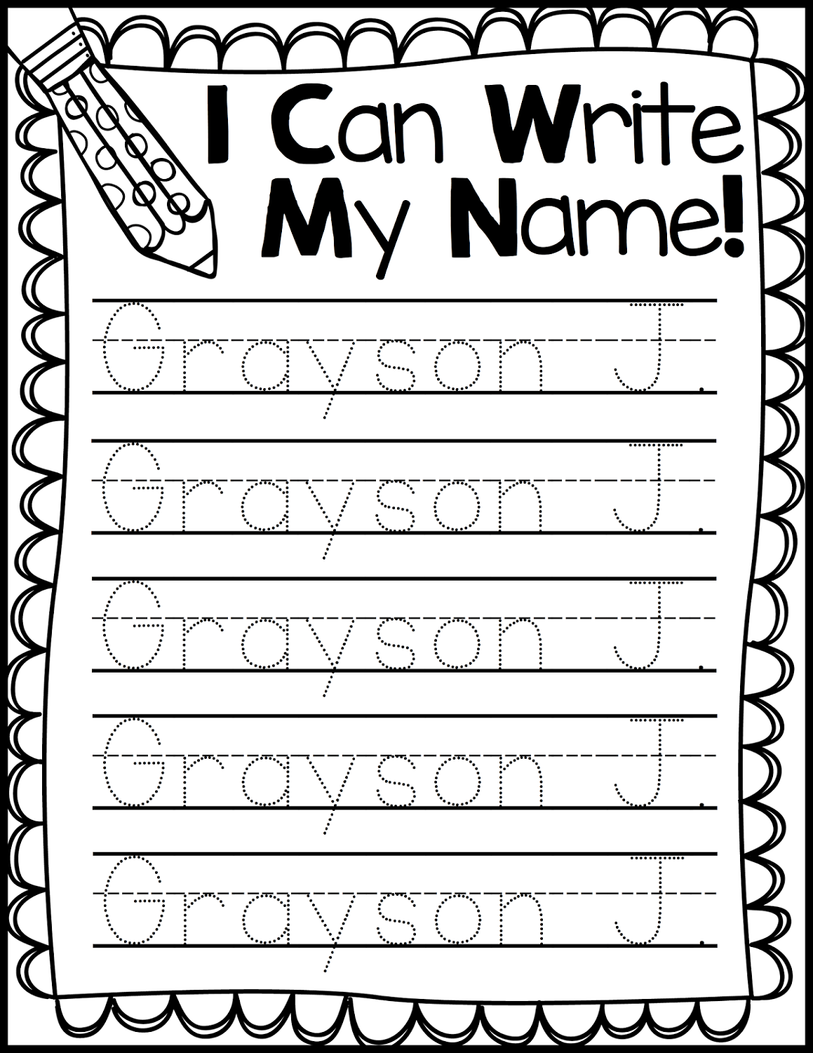 trace my name worksheet to print