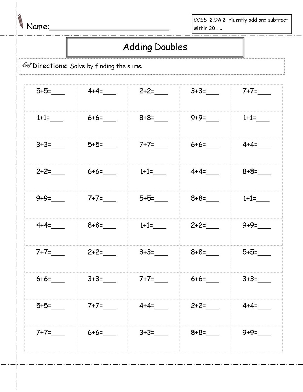 Printable Fun 2nd Grade Math Worksheets