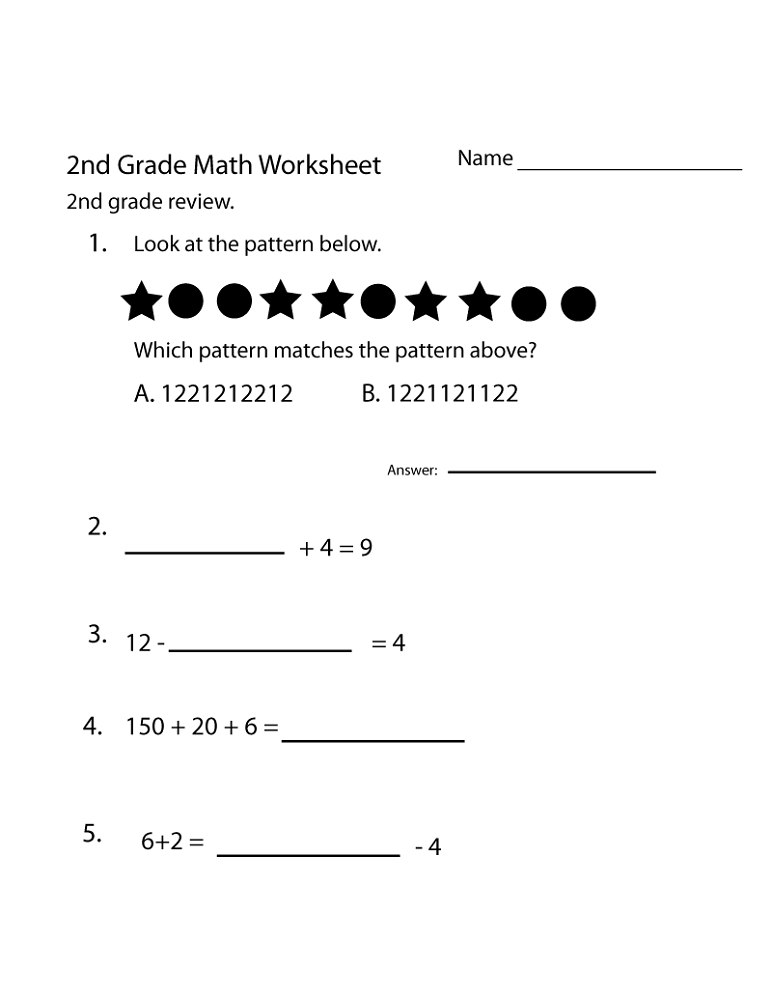 free 2nd grade math worksheets homework