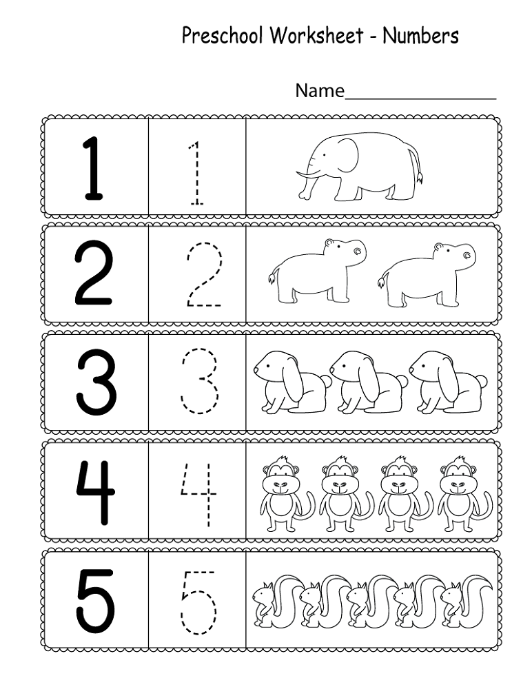 free kindergarten worksheets number