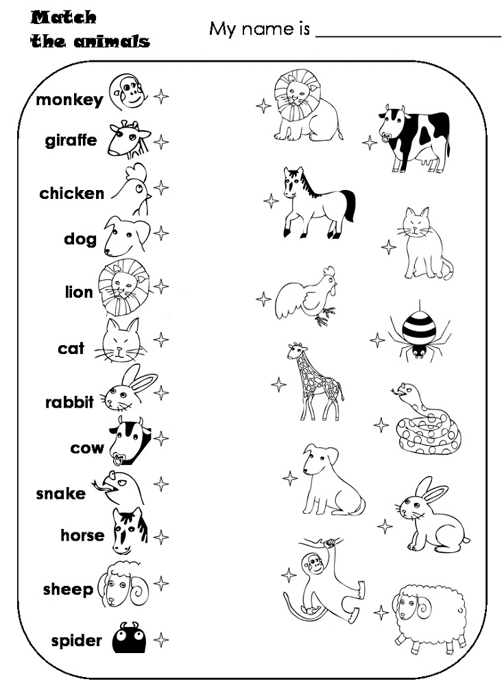 kids activity sheets animal