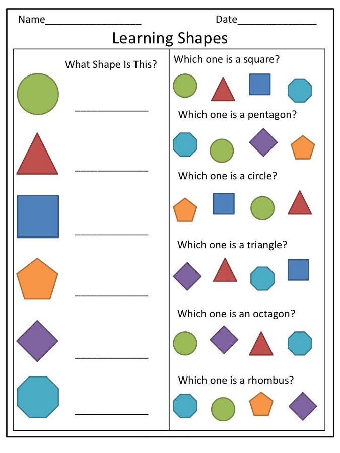 toddler learning printables shape