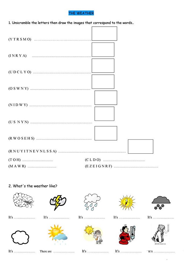 free educational worksheets weather