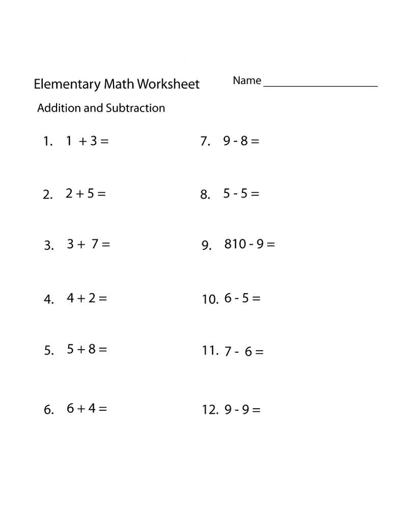 free elementary worksheets math