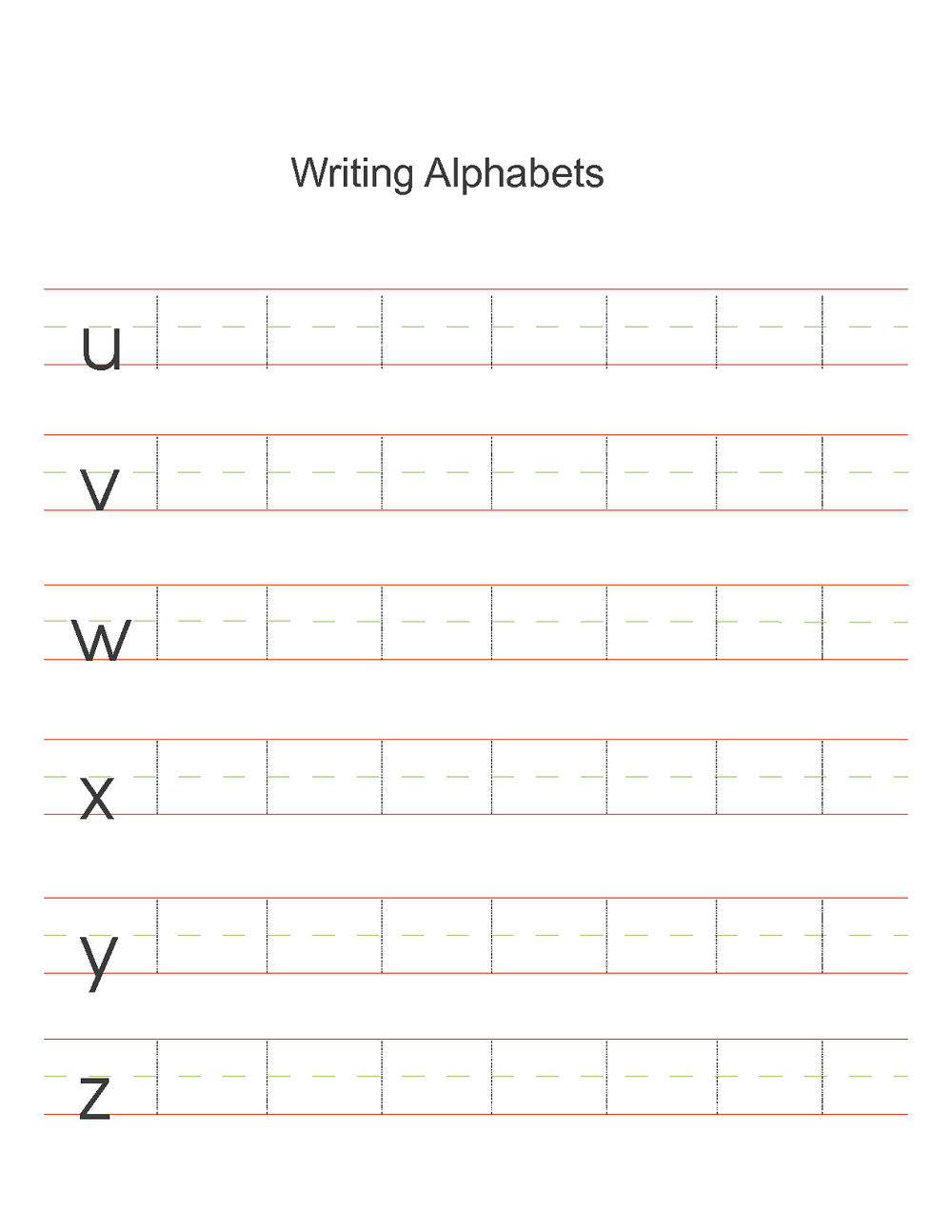 alphabet practice worksheets writing