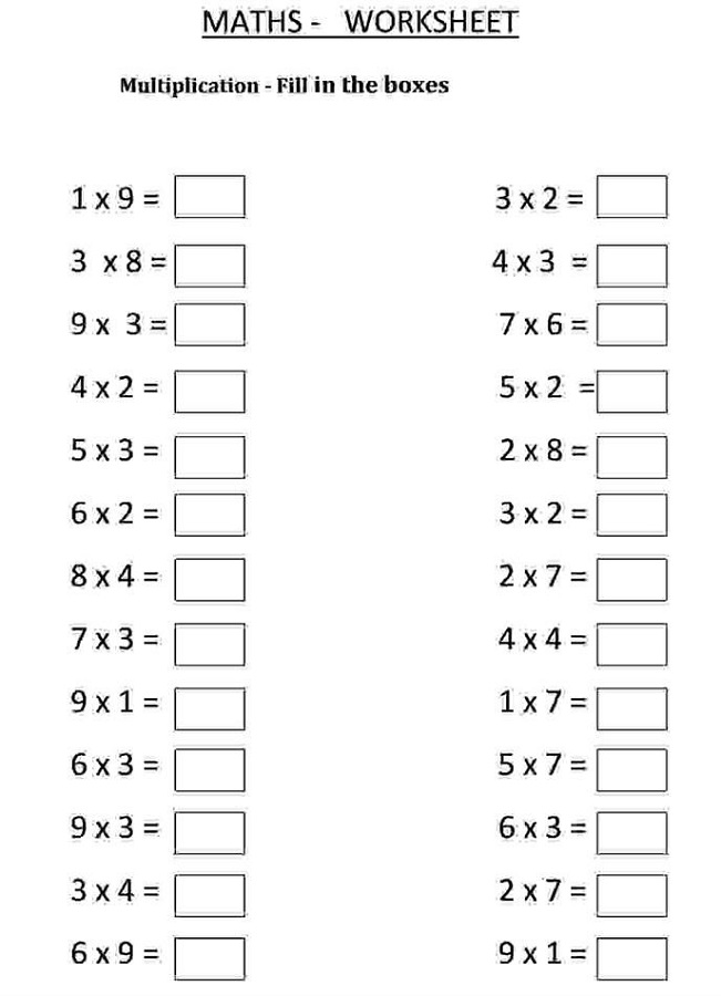 free maths resources multiplication