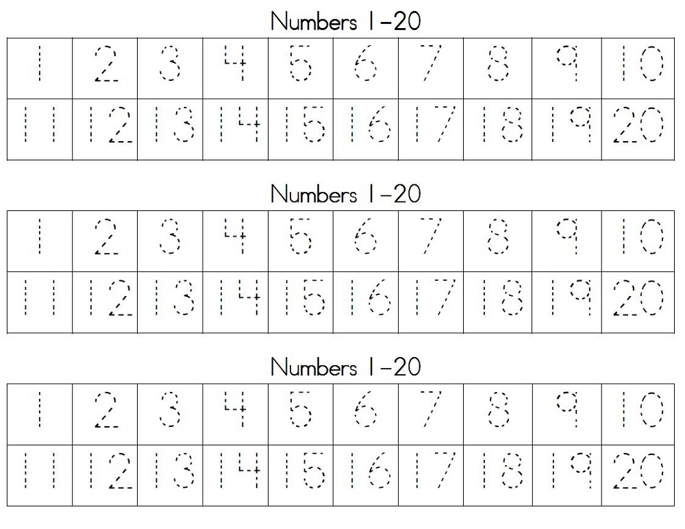 traceable numbers worksheets activity