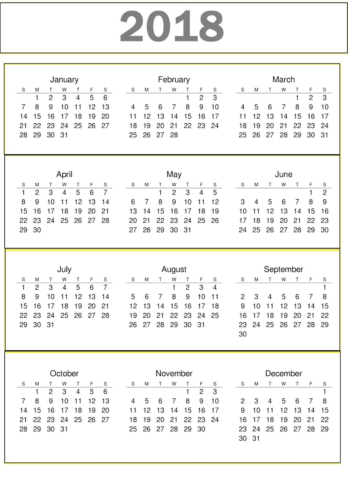 Calendar 2018 Free