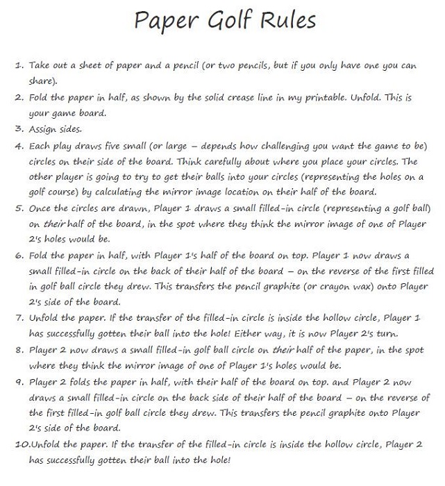 Pencil and Paper Games for Kids Rules