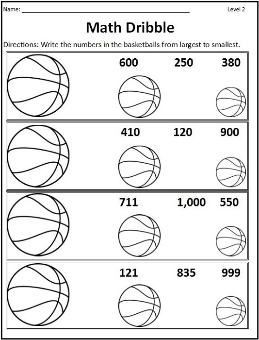 Basketball Math Worksheets Dribble