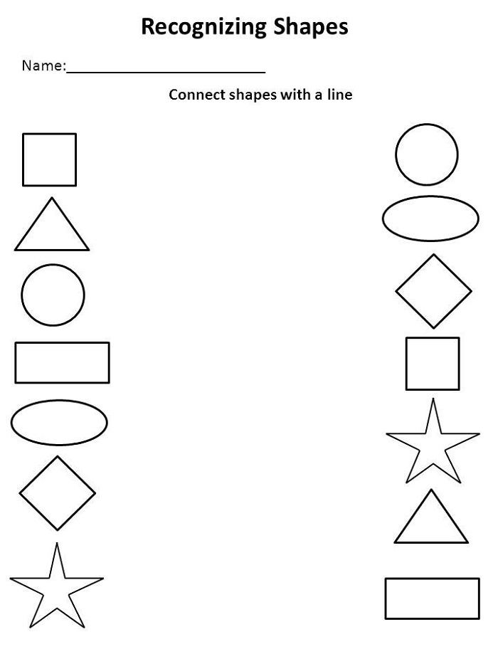 Kindergarten Tutoring Worksheets Shapes