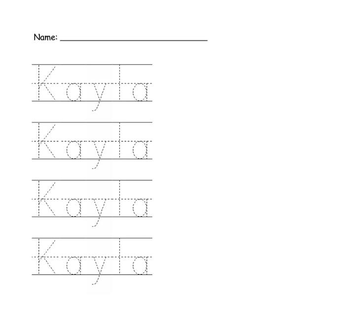 Trace Name Worksheets Page