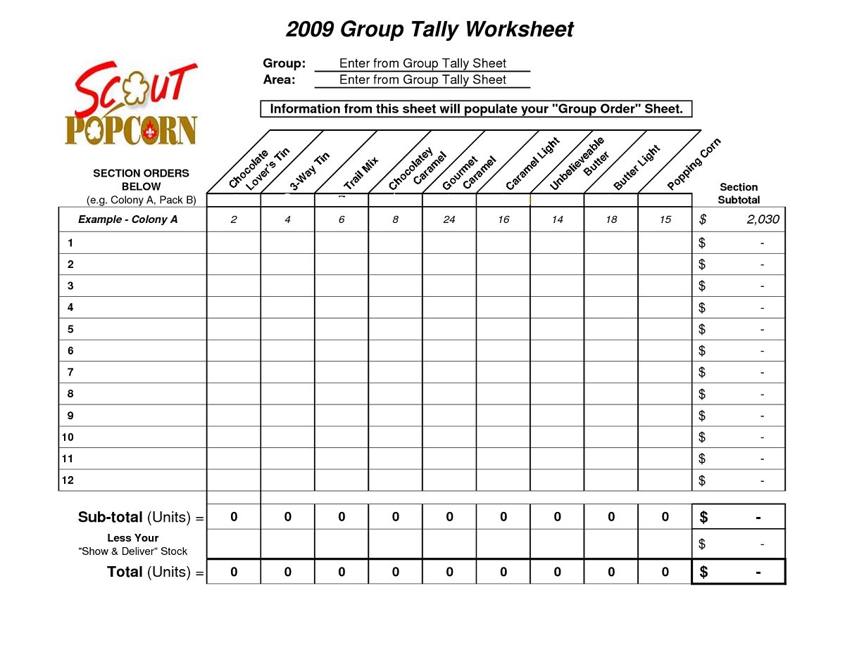 Tally Chart Worksheet Group