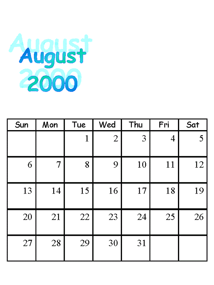 Dltk Kids Calendar August