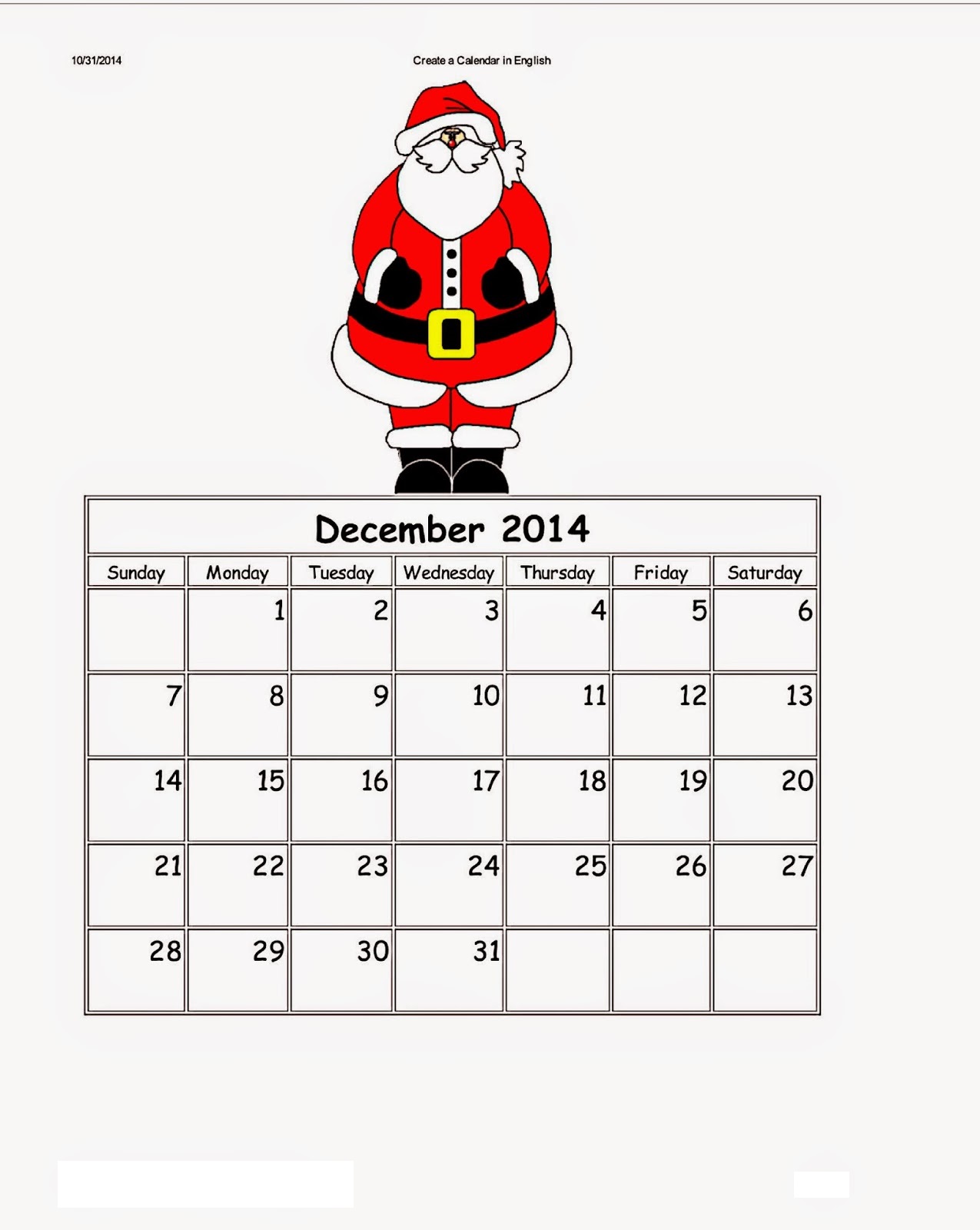Dltk Kids Calendar December