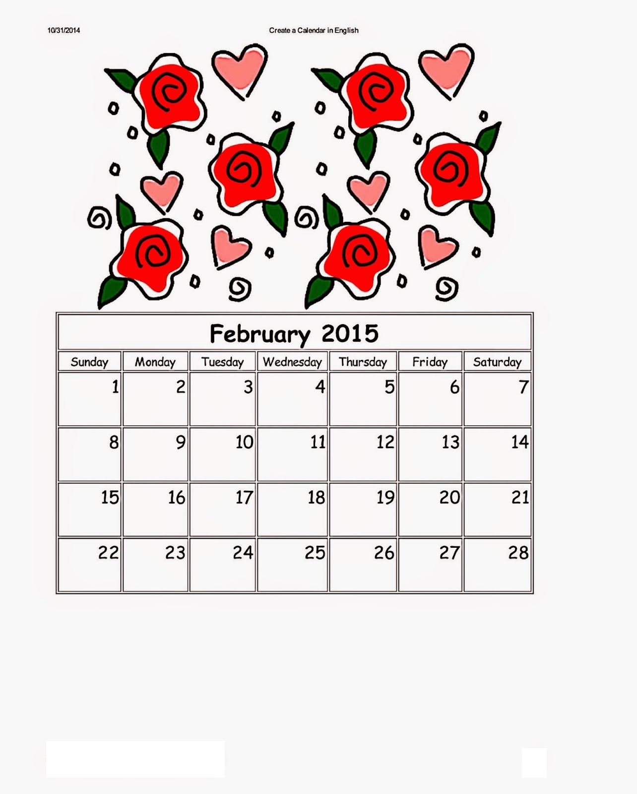 Dltk Kids Calendar February