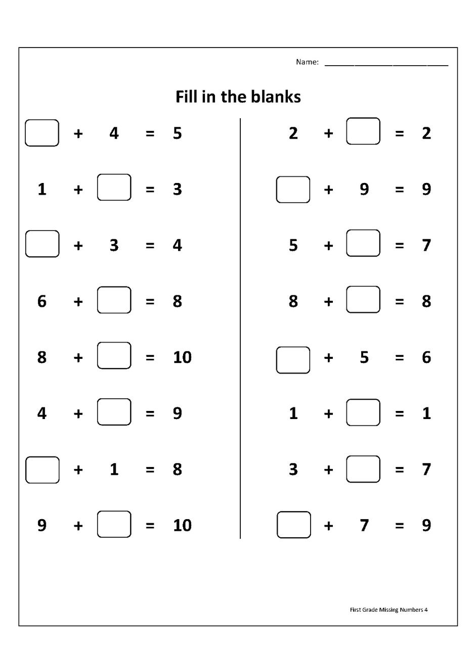 Worksheets for 1st Grade Math | Activity Shelter