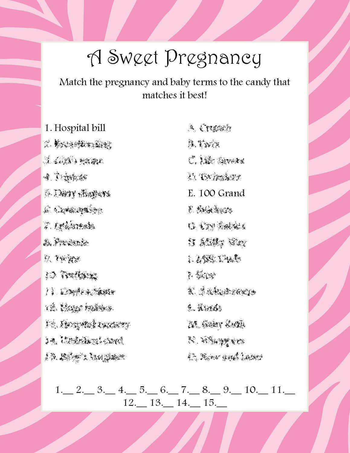 baby shower games pregnancy etsy