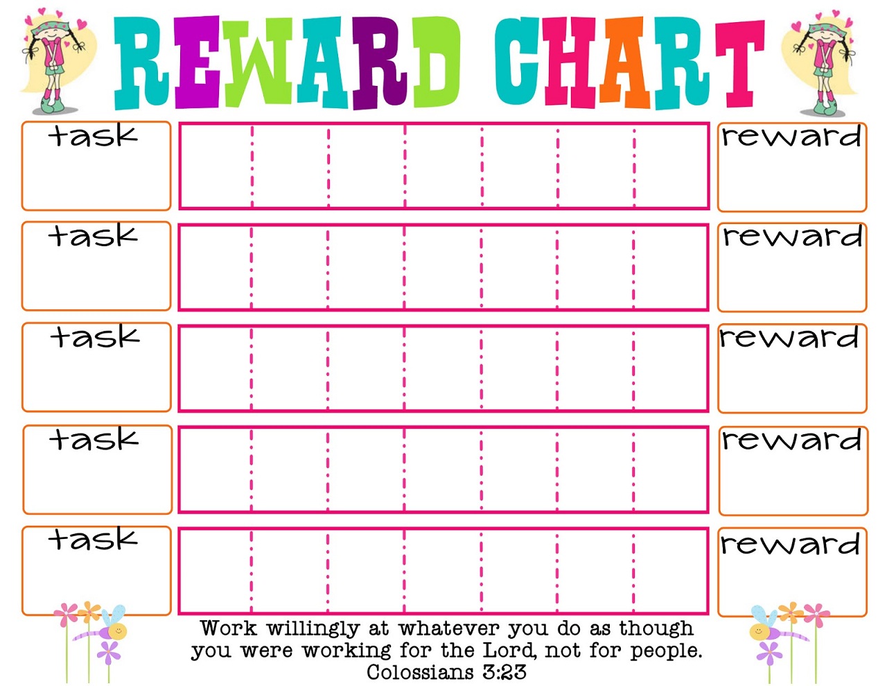 printable reward charts for kids