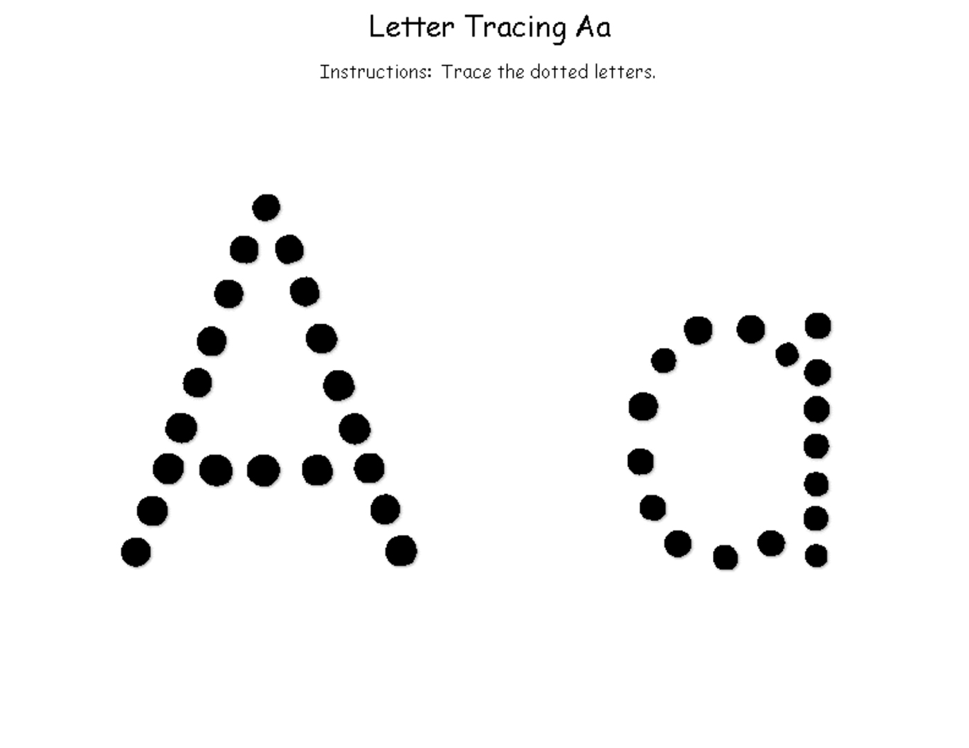 Tracing The Letter A Free Printable Activity Shelter