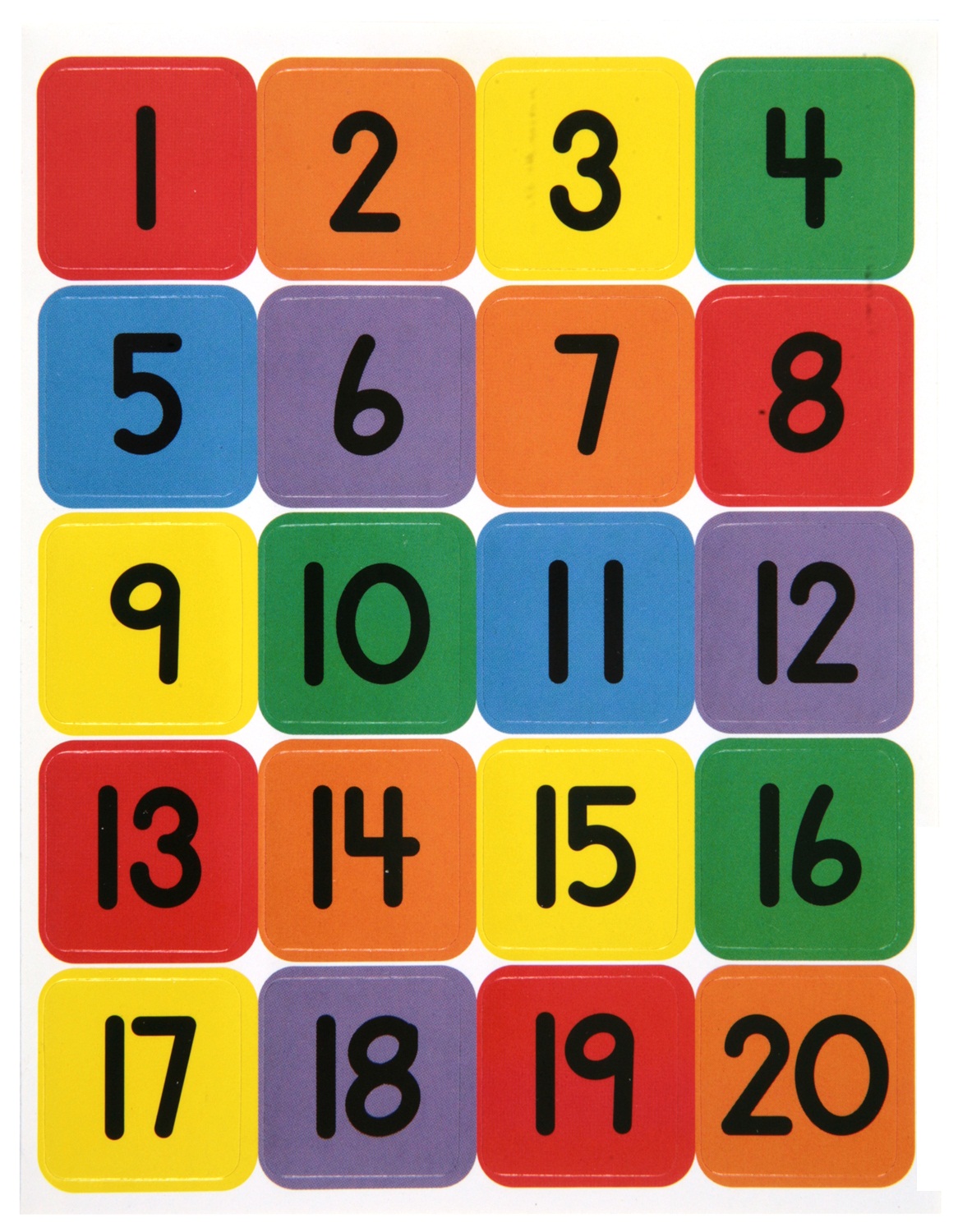 Free Printable Table Numbers 1 20