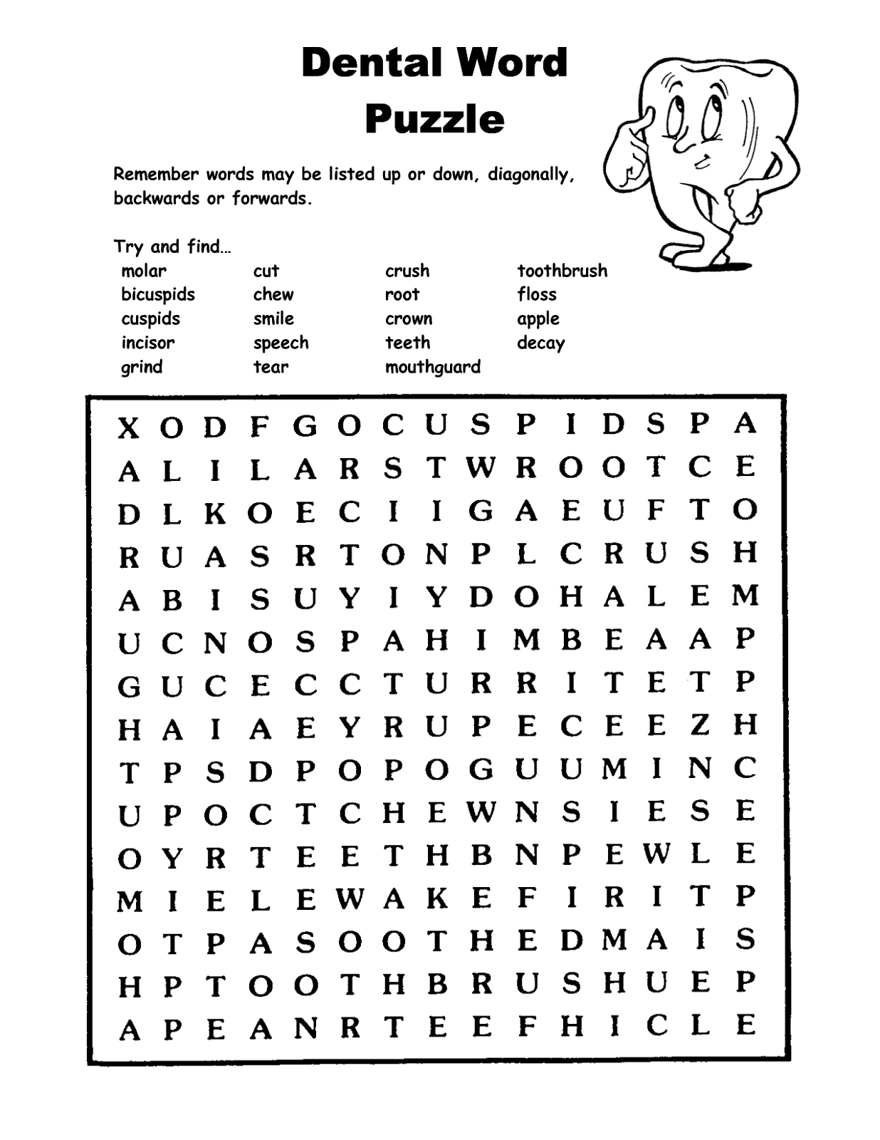 Puzzle Words for Brain Activity | Activity Shelter