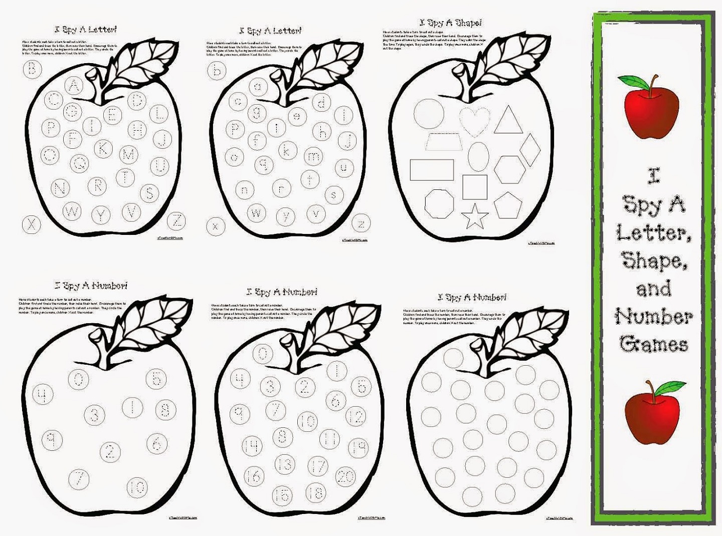 Shapes and Numbers Worksheets games