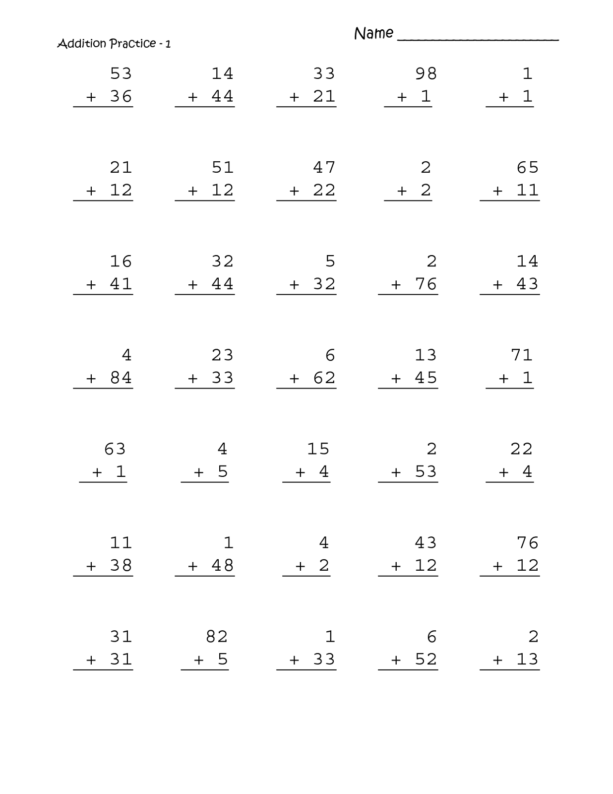 addition worksheets for grade 1 new