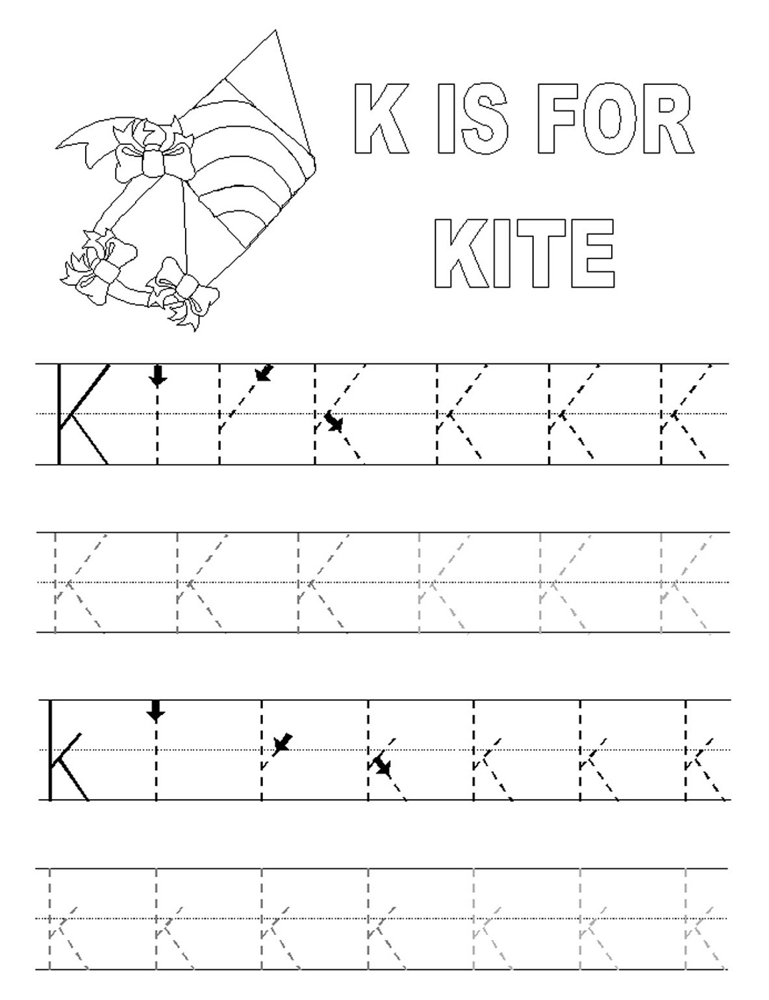 alphabet tracing printables kite