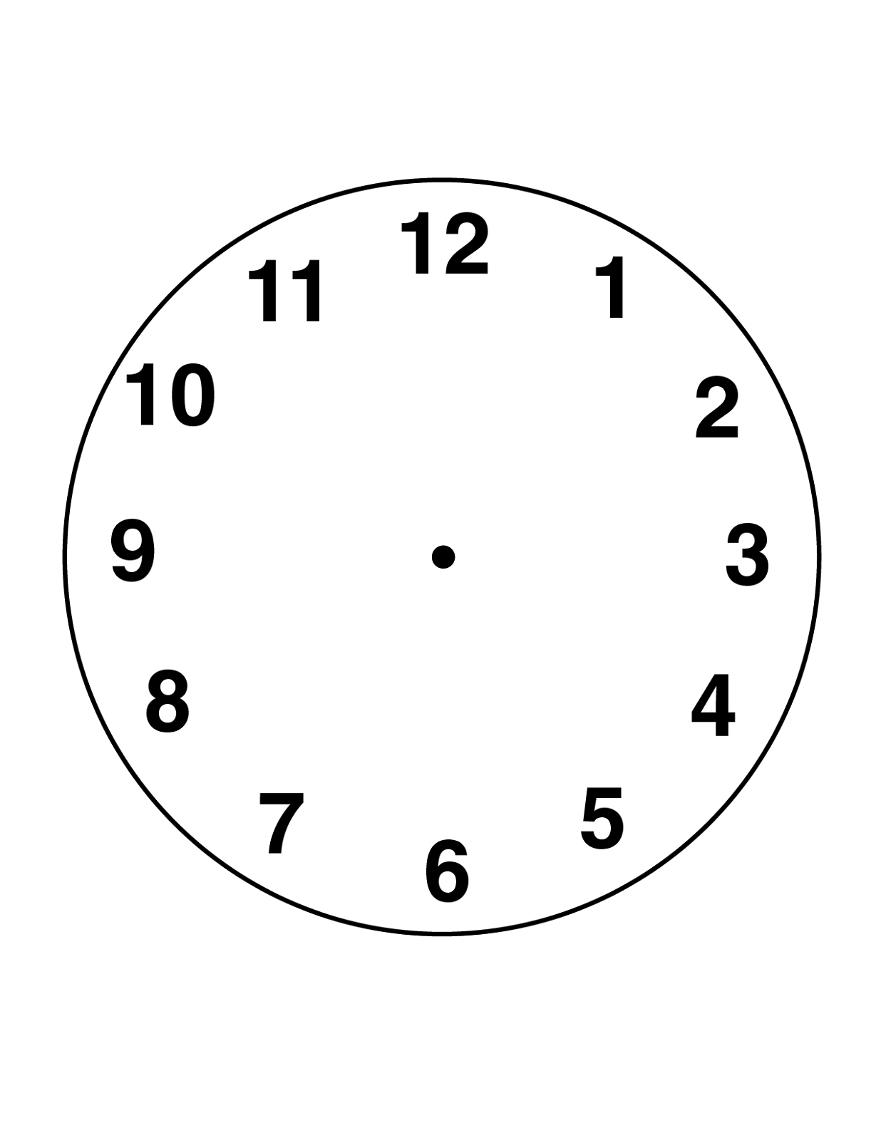 Clock Face And Hands Printable