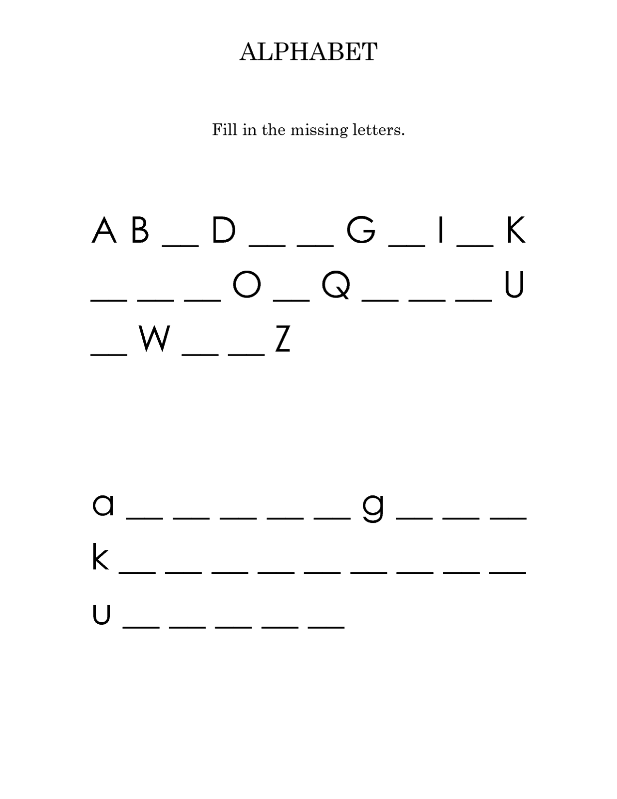 capital letter worksheet for child