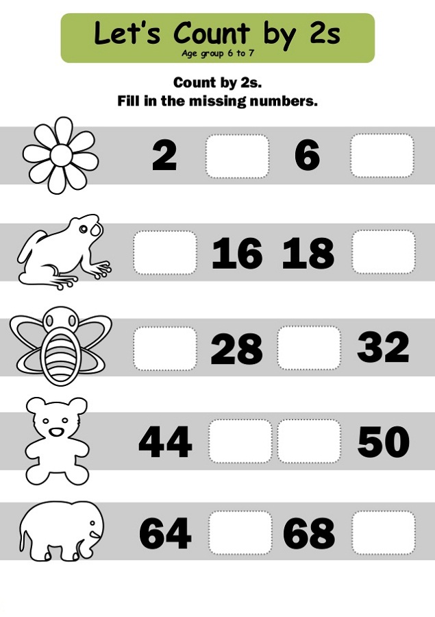 count by 2 worksheet for preschool