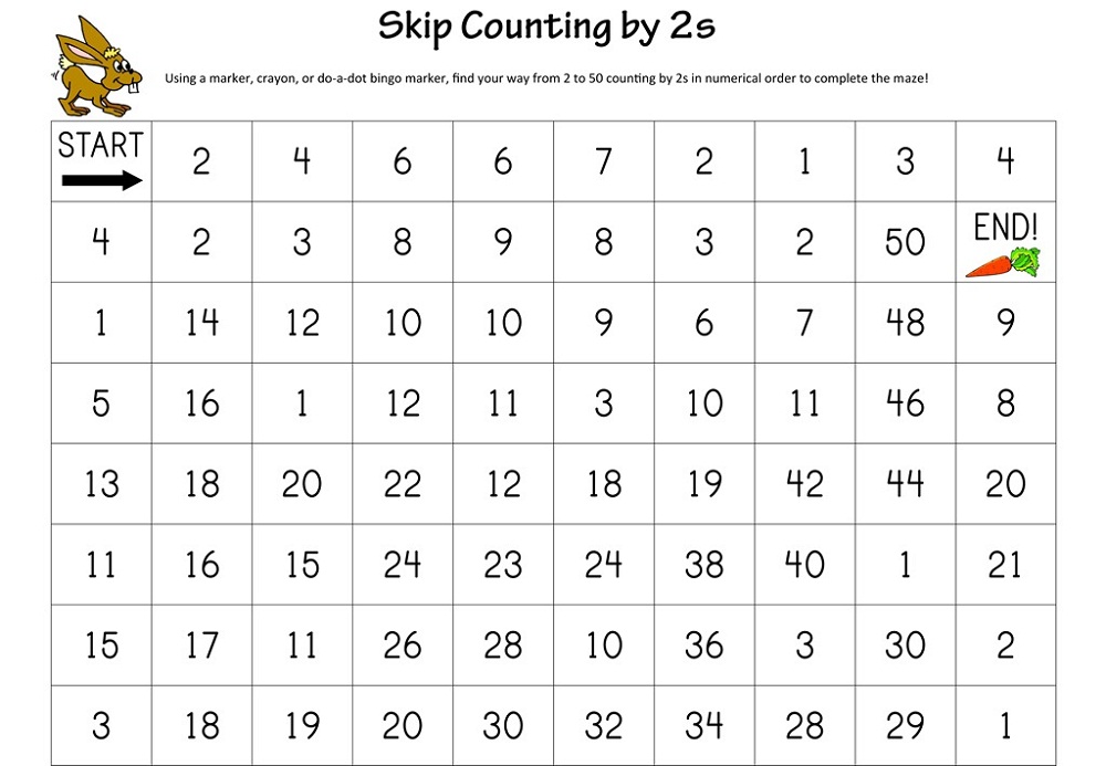count by 2 worksheet free