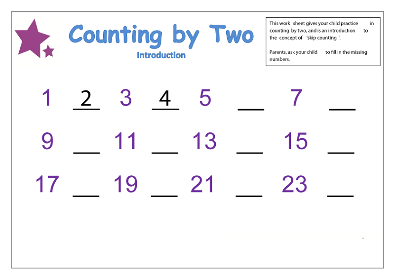 Number Chart Counting By 2