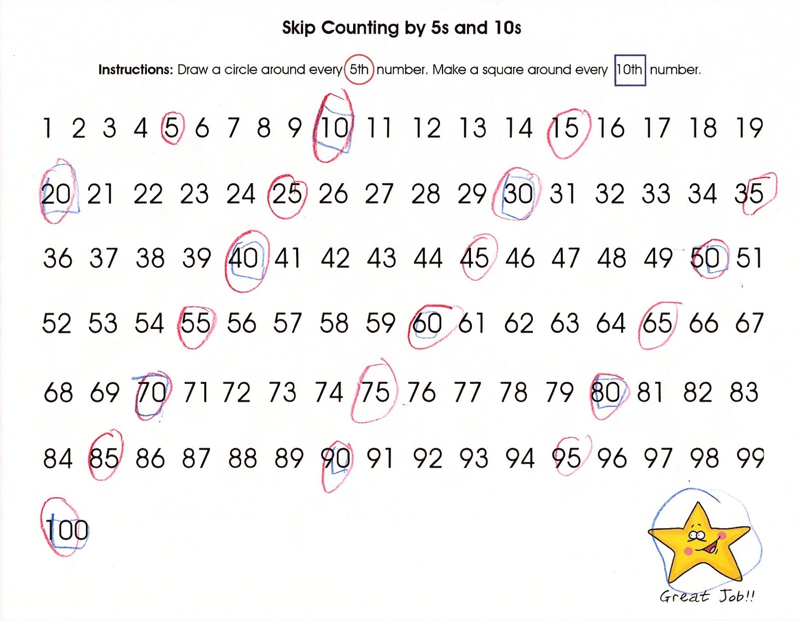 count by 5 worksheet 2016