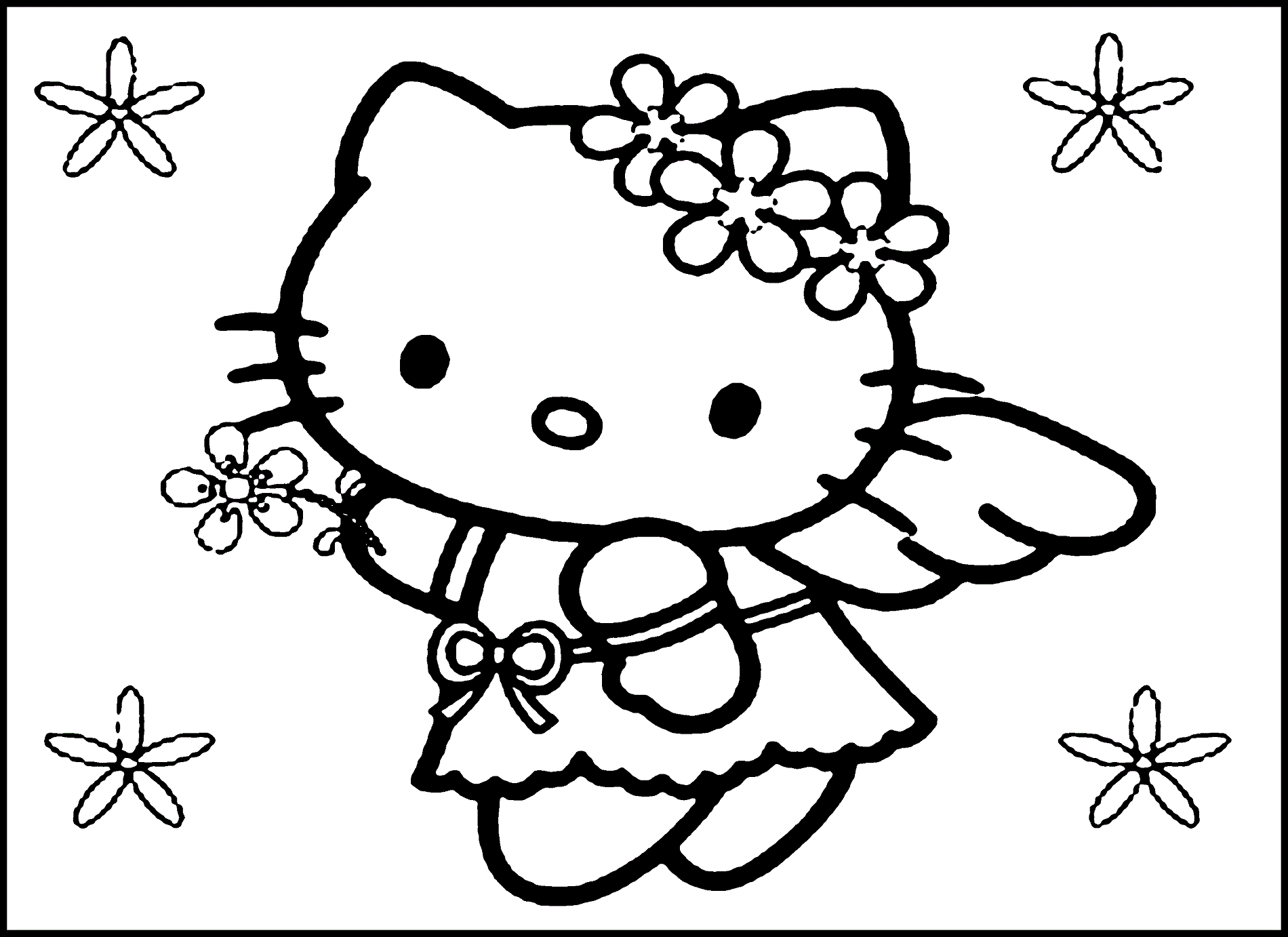 free coloring hello kitty