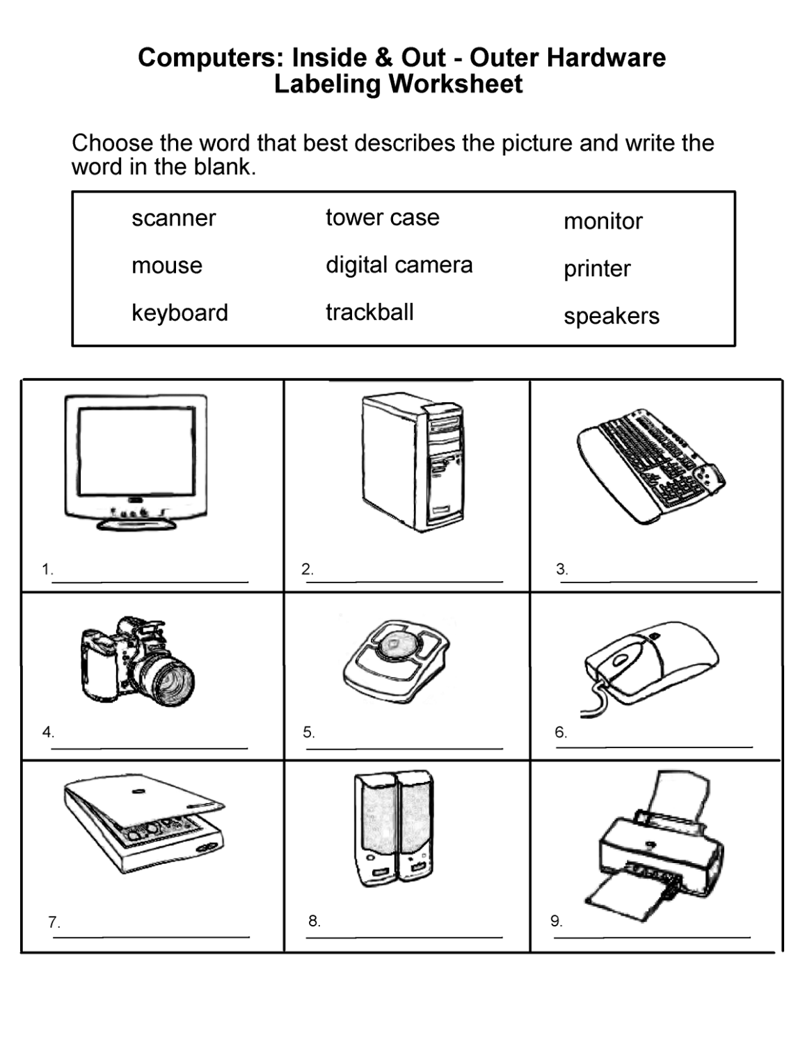 grade 1 worksheets object