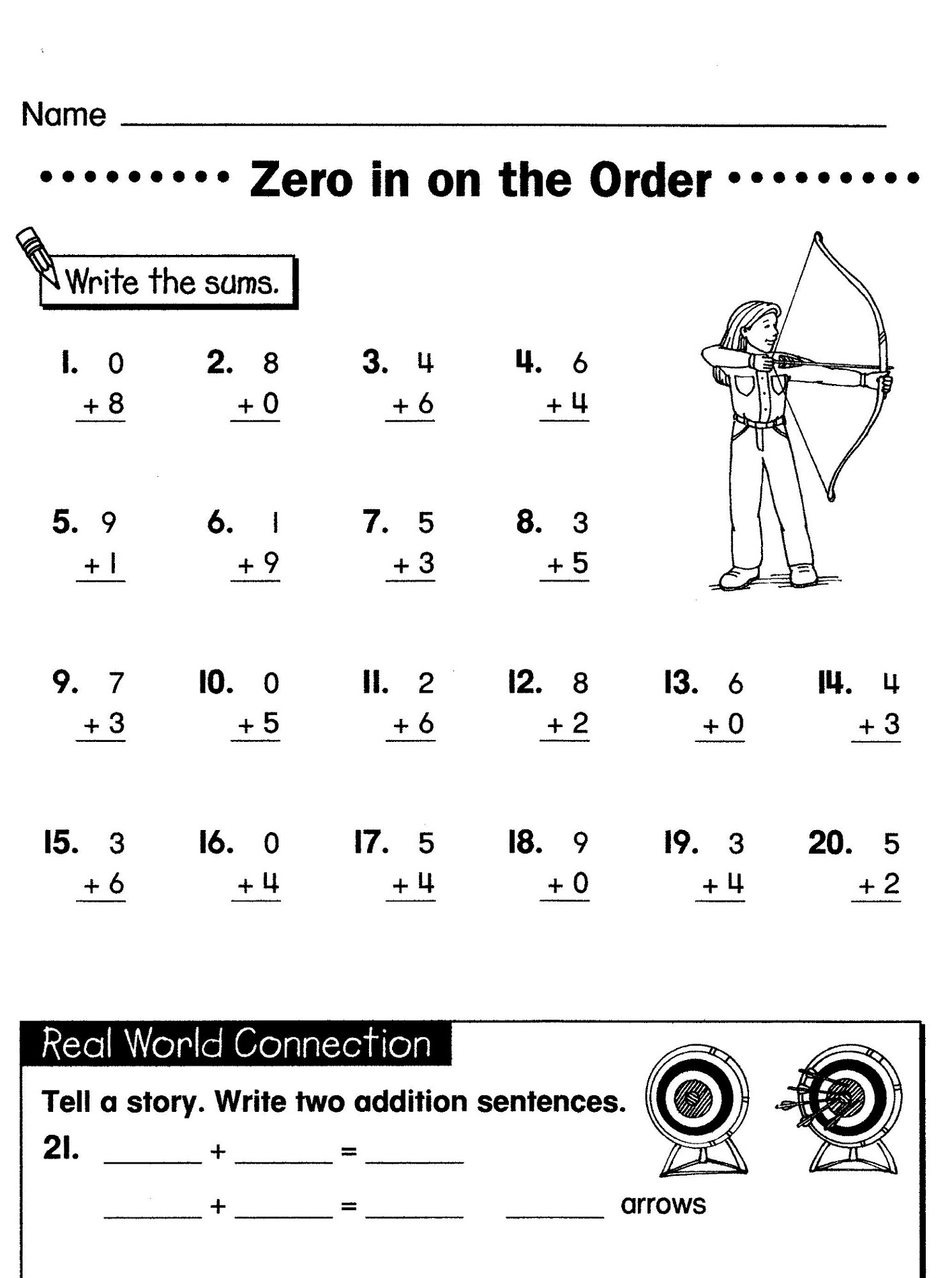 grade one printable worksheet