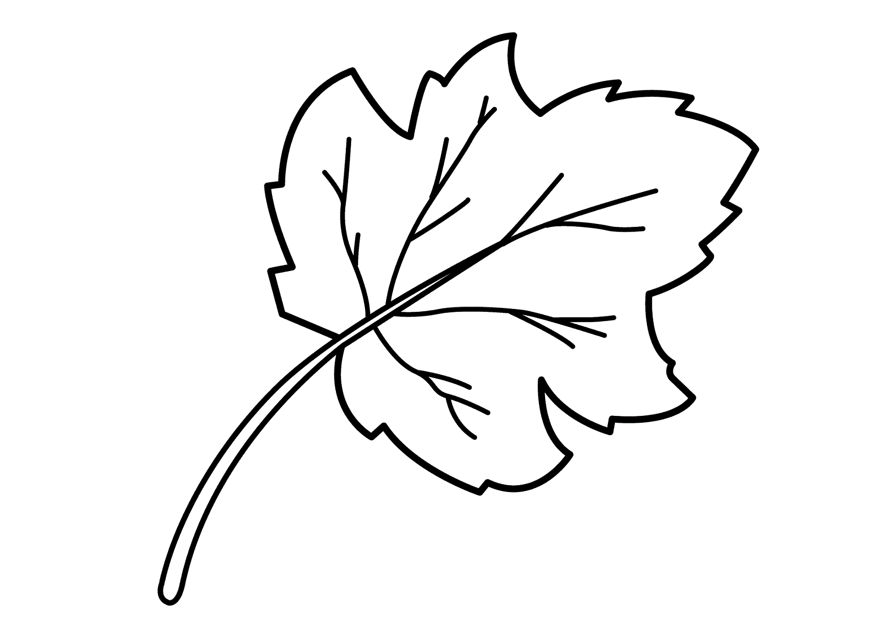 leaf coloring page for children